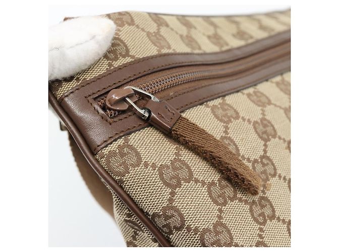 Borsa a Spalla GUCCI GG Canvas Beige Argento 90477 Auth 186195A - vista 10