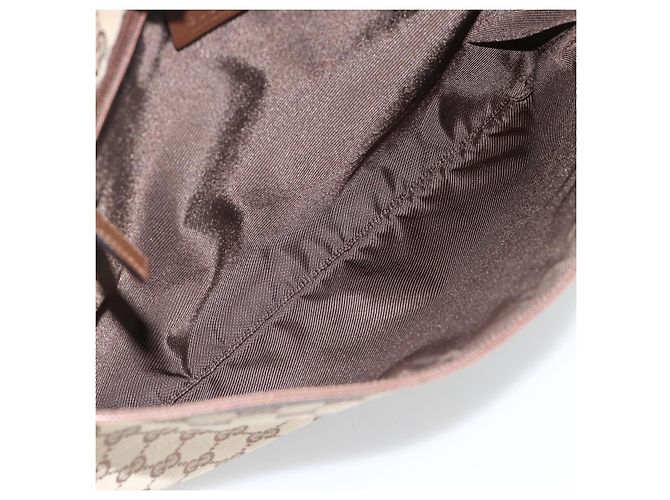 Borsa a Spalla GUCCI GG Canvas Beige Argento 90477 Auth 186195A - vista 11