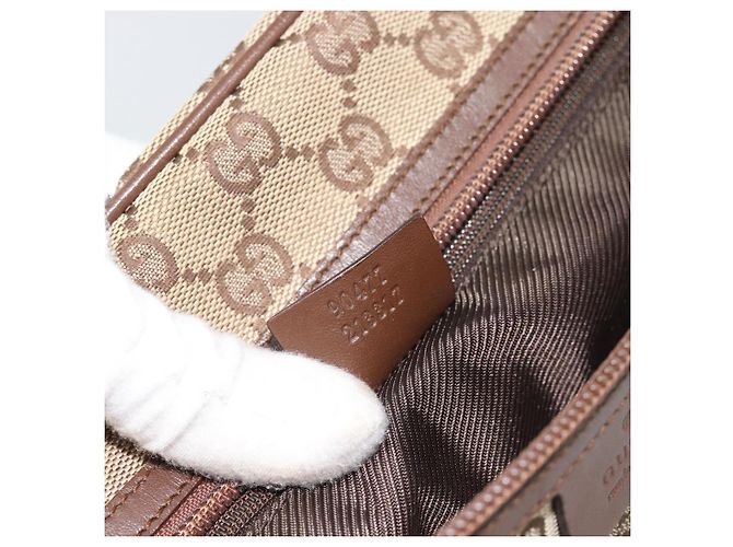 Borsa a Spalla GUCCI GG Canvas Beige Argento 90477 Auth 186195A - vista 12