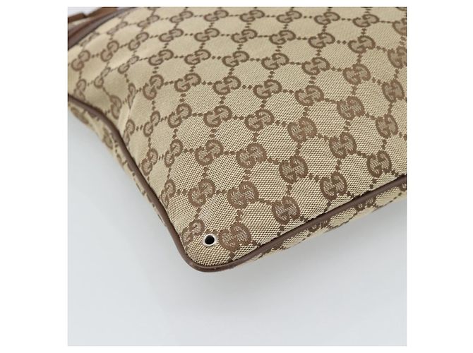 Borsa a Spalla GUCCI GG Canvas Beige Argento 90477 Auth 186195A - vista 14