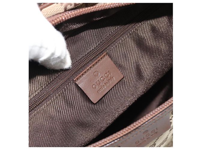 Borsa a Spalla GUCCI GG Canvas Beige Argento 90477 Auth 186195A - vista 18