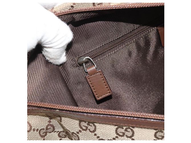 Borsa a Spalla GUCCI GG Canvas Beige Argento 90477 Auth 186195A - vista 21