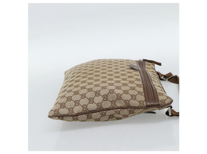 Borsa a Spalla GUCCI GG Canvas Beige Argento 90477 Auth 186195A - vista 4