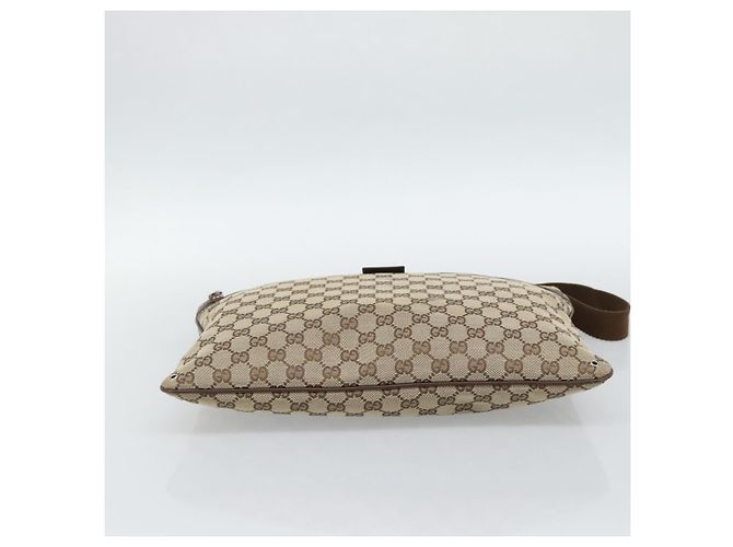 Borsa a Spalla GUCCI GG Canvas Beige Argento 90477 Auth 186195A - vista 5