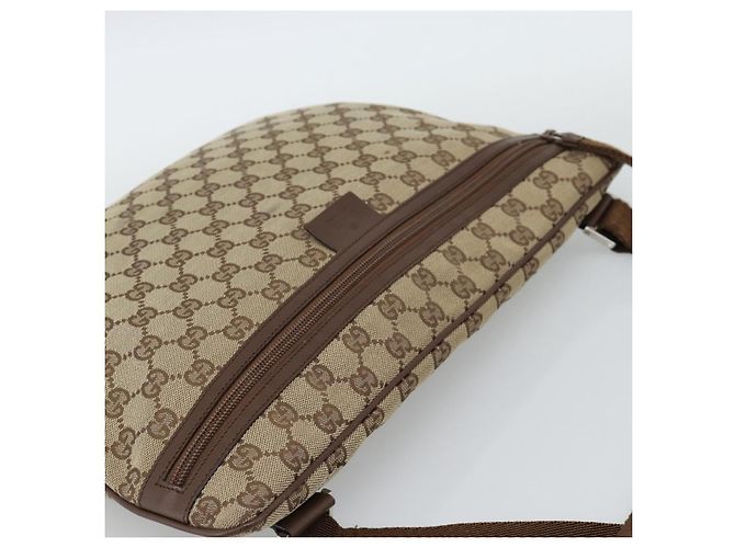 Borsa a Spalla GUCCI GG Canvas Beige Argento 90477 Auth 186195A - vista 6