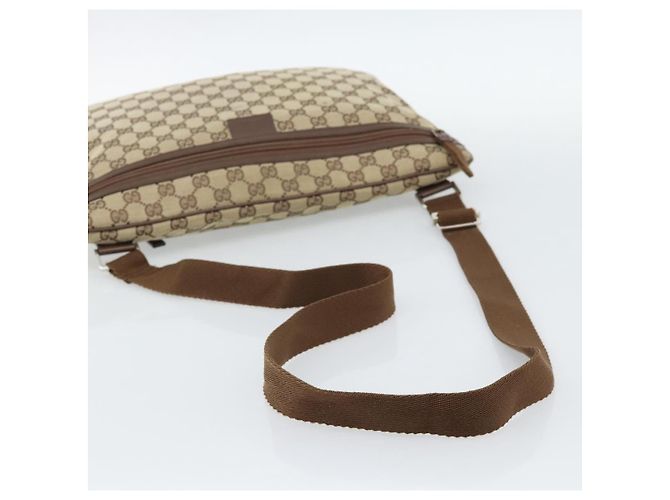 Borsa a Spalla GUCCI GG Canvas Beige Argento 90477 Auth 186195A - vista 7
