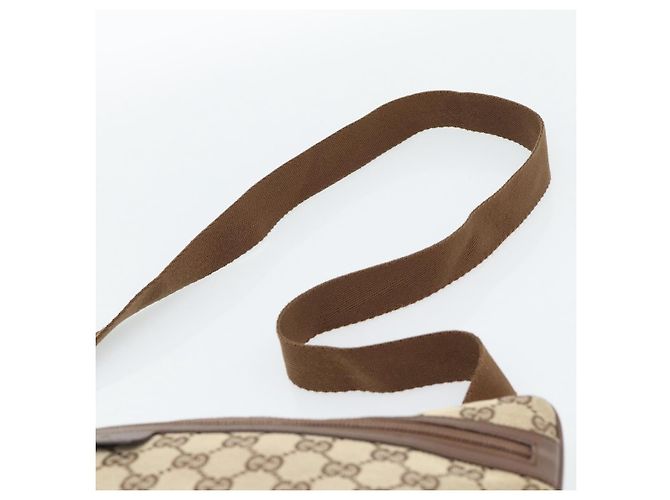 Borsa a Spalla GUCCI GG Canvas Beige Argento 90477 Auth 186195A - vista 8