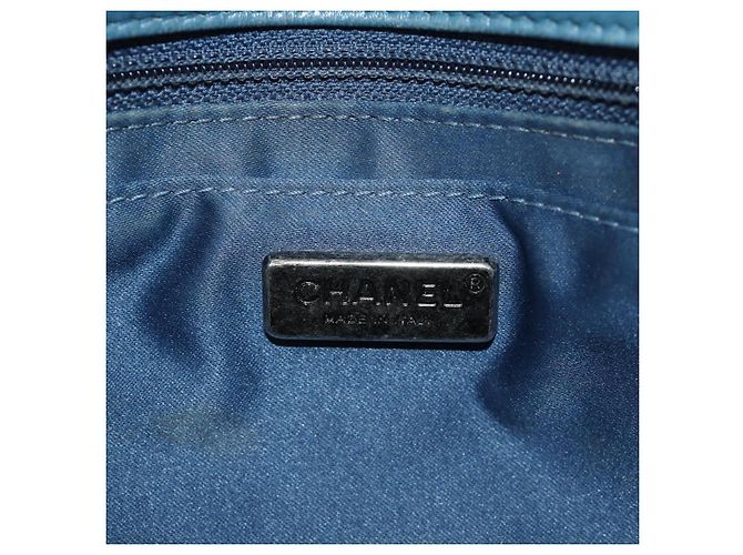 CHANEL Coco Cuba Chain Shoulder Bag Sequin Blue Silver CC Auth 185311SM Argento - vista 24