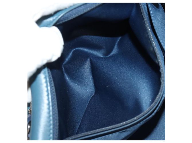 CHANEL Coco Cuba Chain Shoulder Bag Sequin Blue Silver CC Auth 185311SM Argento - vista 28
