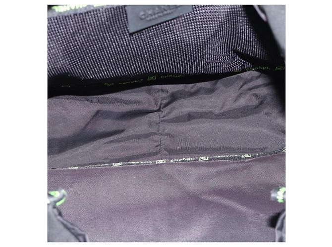 Borsa a tracolla CHANEL Sports Line Nylon Nero Argento CC Auth 186205SAV - vista 11
