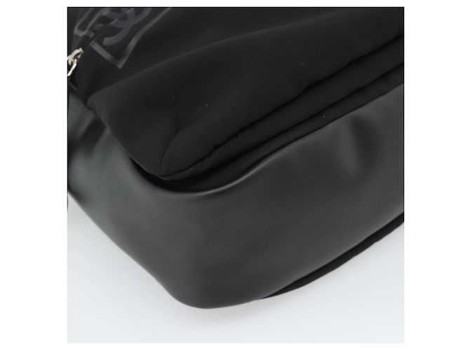 Borsa a tracolla CHANEL Sports Line Nylon Nero Argento CC Auth 186205SAV - vista 14