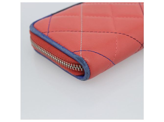 CHANEL Matelassé Münzbeutel Lammfell Rosa Silber CC Authentisch 185777A Pink - Ansicht 17