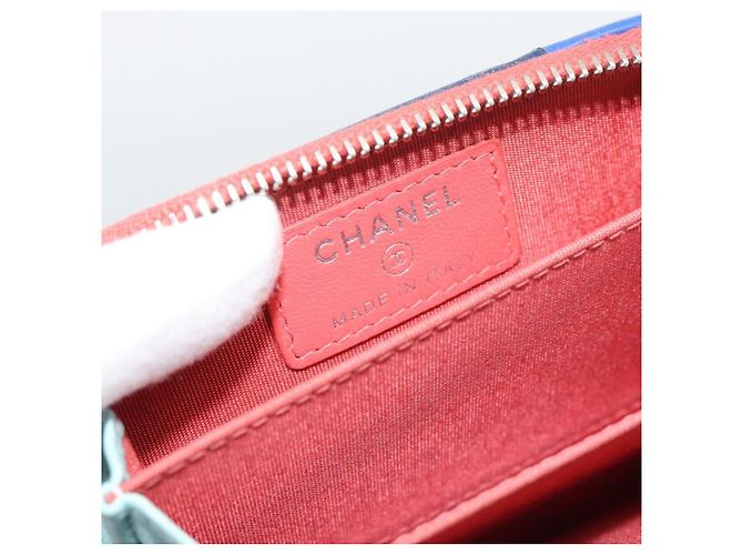 CHANEL Matelassé Münzbeutel Lammfell Rosa Silber CC Authentisch 185777A Pink - Ansicht 18