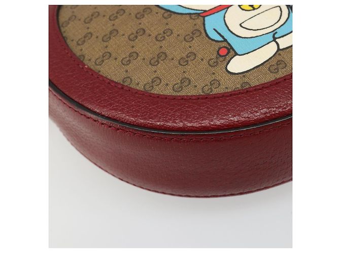 Borsa GUCCI Collaborazione Doraemon Micro GG Supreme PVC Beige 625216 Auth 185736M D'oro - vista 15