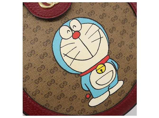 Borsa GUCCI Collaborazione Doraemon Micro GG Supreme PVC Beige 625216 Auth 185736M D'oro - vista 19