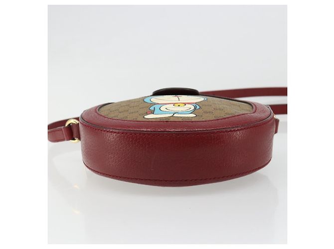 Borsa GUCCI Collaborazione Doraemon Micro GG Supreme PVC Beige 625216 Auth 185736M D'oro - vista 5