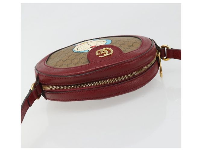 Borsa GUCCI Collaborazione Doraemon Micro GG Supreme PVC Beige 625216 Auth 185736M D'oro - vista 6