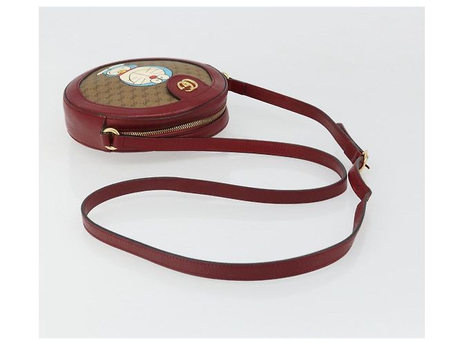 Borsa GUCCI Collaborazione Doraemon Micro GG Supreme PVC Beige 625216 Auth 185736M D'oro - vista 7