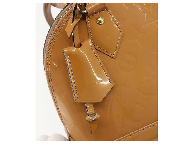 LOUIS VUITTON Borsa Alma BB Monogram Vernis 2way Beige Poodle M91752 Auth 185938 - vista 10