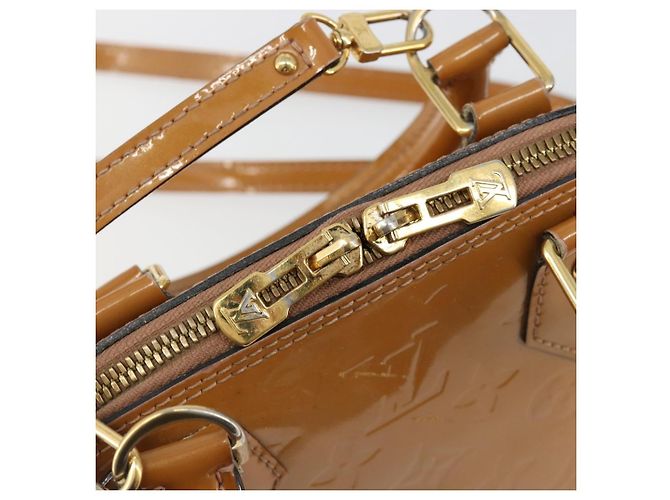 LOUIS VUITTON Borsa Alma BB Monogram Vernis 2way Beige Poodle M91752 Auth 185938 - vista 21