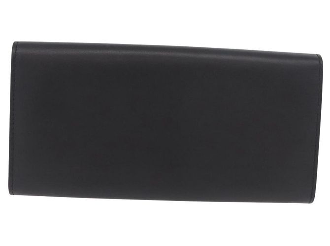 Cartier Cartera Larga de Cuero Negro Oro Auth 186137V Dorado - vista 2
