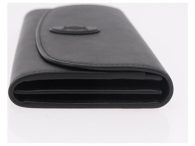 Cartier Cartera Larga de Cuero Negro Oro Auth 186137V Dorado - vista 3