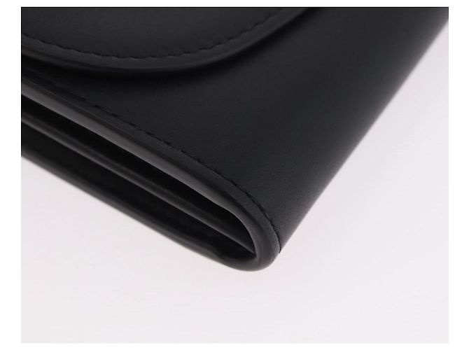 Cartier Cartera Larga de Cuero Negro Oro Auth 186137V Dorado - vista 7