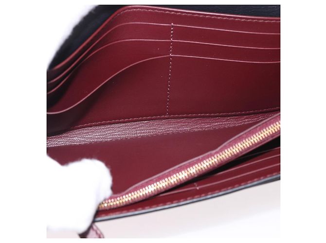Cartier Cartera Larga de Cuero Negro Oro Auth 186137V Dorado - vista 9
