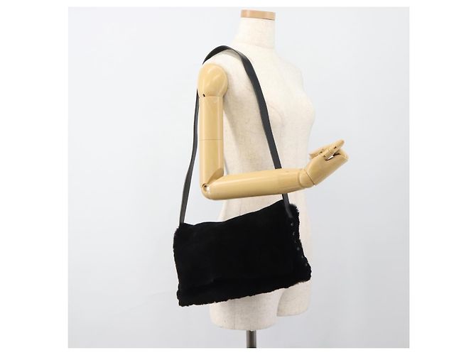 Borsa a Spalla SAINT LAURENT Mouton Black Auth ka4788A Nero - vista 22
