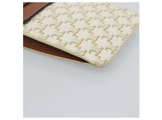 Céline CELINE Triomphe Shoulder Pouch Bag PVC White Auth ka4775V Bianco - vista 14