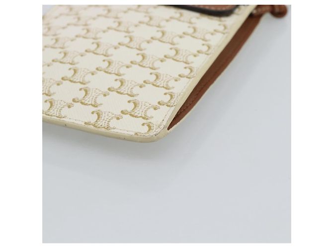 Céline CELINE Triomphe Shoulder Pouch Bag PVC White Auth ka4775V Bianco - vista 9