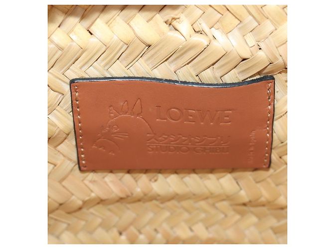 LOEWE Studio Ghibli My Neighbor Totoro Cesto Pitch Black Small Auth 167425M Beige - vista 21