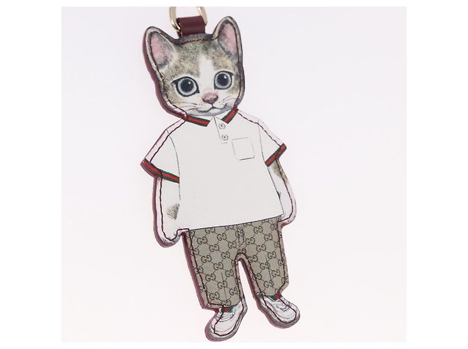GUCCI GG Supreme Yuko Higuchi Boris Charm PVC Bordeaux Auth 185849SM Bordò - vista 3