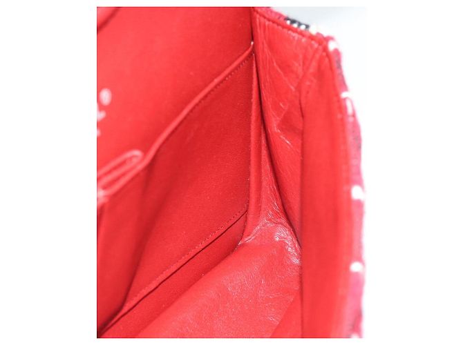 CHANEL Matelasse25 Double Flap Chain Bag Tweed Red Silver CC Auth 187053SAM Argento Rosso - vista 20