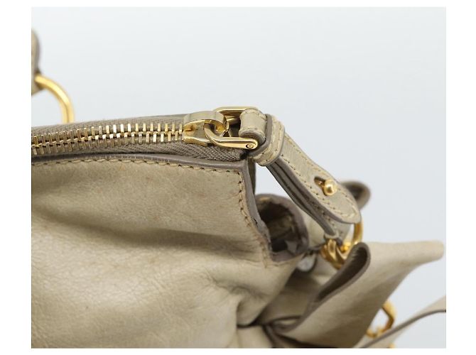 Borsa Miu Miu in pelle 2way Beige Gold Auth 187673V D'oro - vista 10
