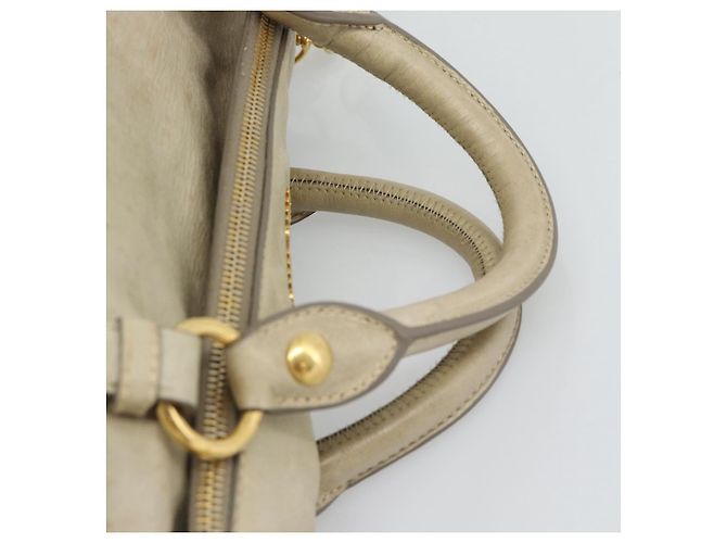 Borsa Miu Miu in pelle 2way Beige Gold Auth 187673V D'oro - vista 14