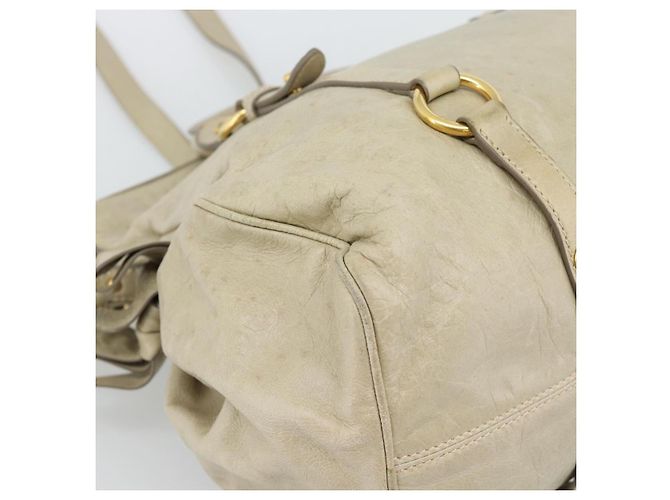 Borsa Miu Miu in pelle 2way Beige Gold Auth 187673V D'oro - vista 17