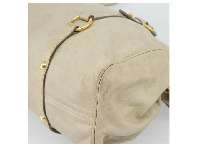Borsa Miu Miu in pelle 2way Beige Gold Auth 187673V D'oro - vista 18