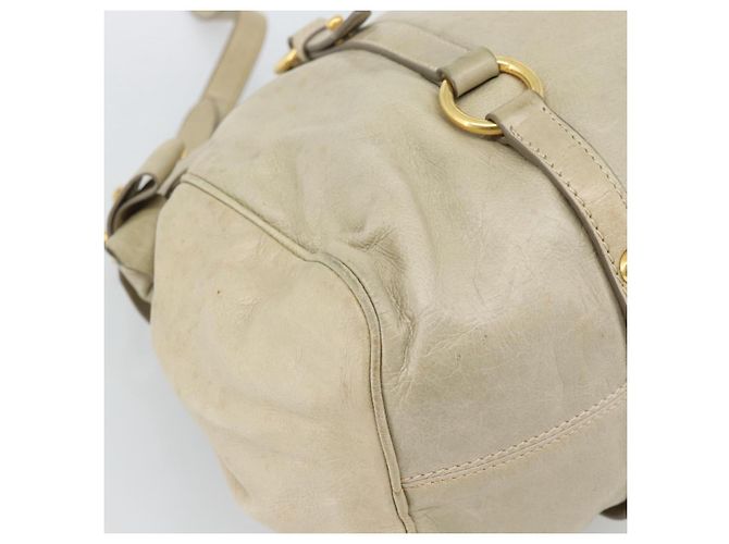 Borsa Miu Miu in pelle 2way Beige Gold Auth 187673V D'oro - vista 19