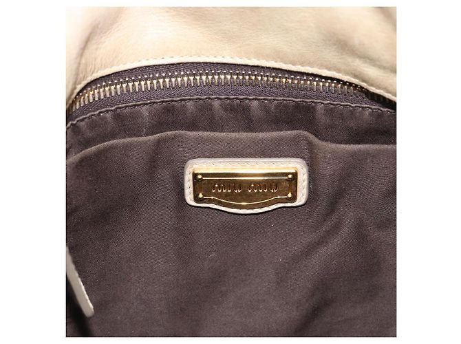 Borsa Miu Miu in pelle 2way Beige Gold Auth 187673V D'oro - vista 20
