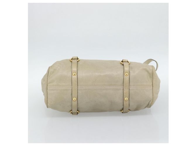 Borsa Miu Miu in pelle 2way Beige Gold Auth 187673V D'oro - vista 5