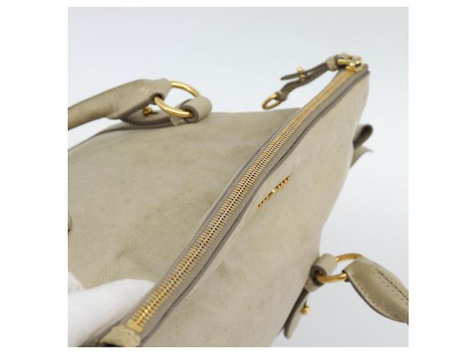 Borsa Miu Miu in pelle 2way Beige Gold Auth 187673V D'oro - vista 7