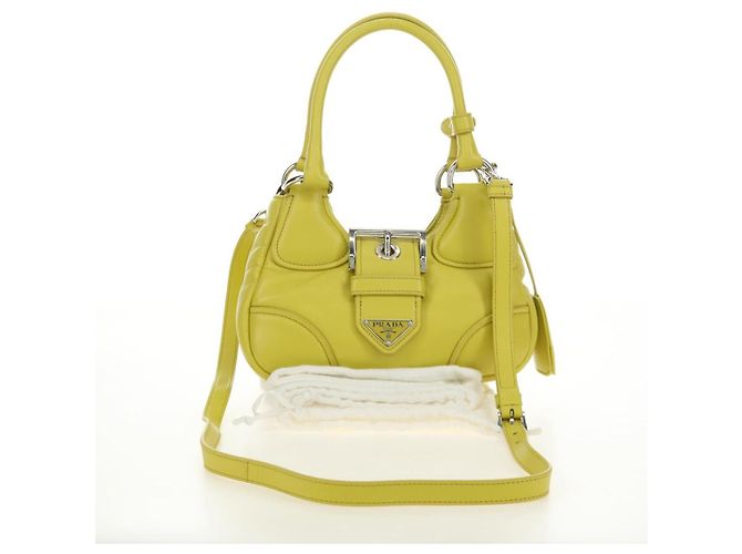 Borsa PRADA in pelle 2way Giallo Argento Auth 184870SAM - vista 12