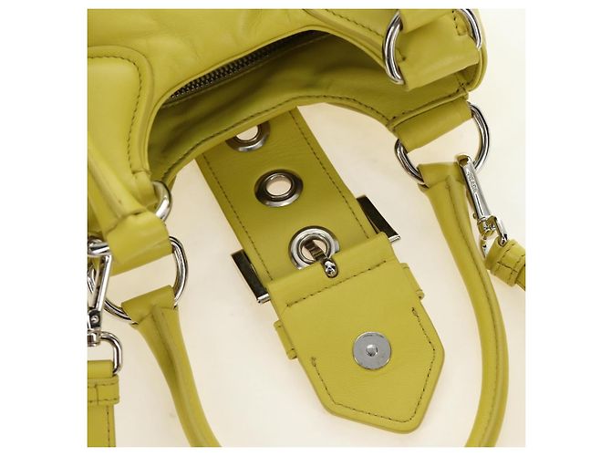 Borsa PRADA in pelle 2way Giallo Argento Auth 184870SAM - vista 23