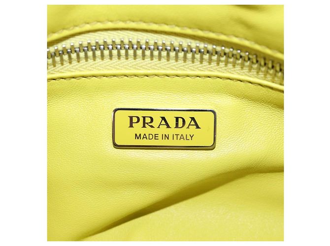 Borsa PRADA in pelle 2way Giallo Argento Auth 184870SAM - vista 24