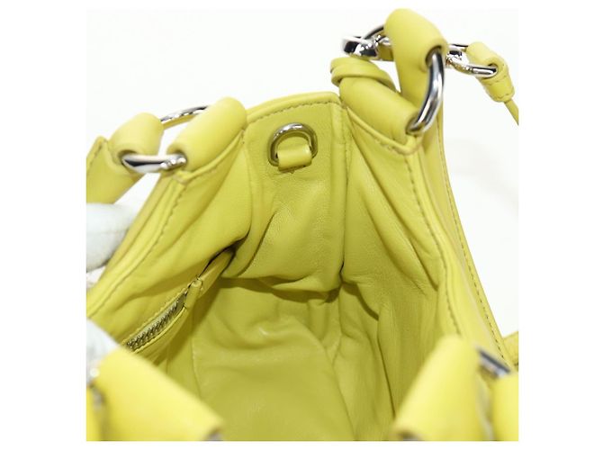 Borsa PRADA in pelle 2way Giallo Argento Auth 184870SAM - vista 25