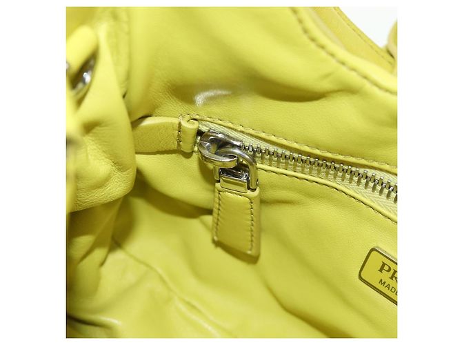 Borsa PRADA in pelle 2way Giallo Argento Auth 184870SAM - vista 27