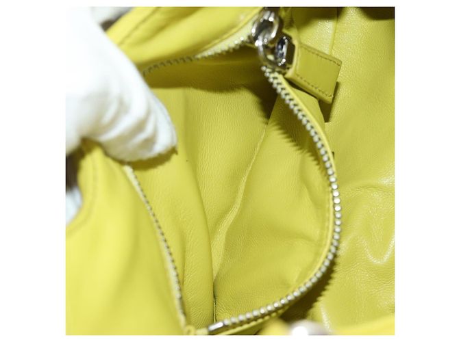Borsa PRADA in pelle 2way Giallo Argento Auth 184870SAM - vista 28