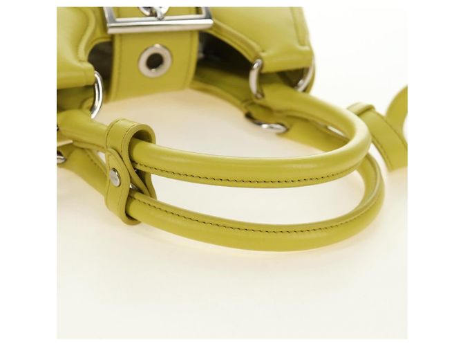 Borsa PRADA in pelle 2way Giallo Argento Auth 184870SAM - vista 7