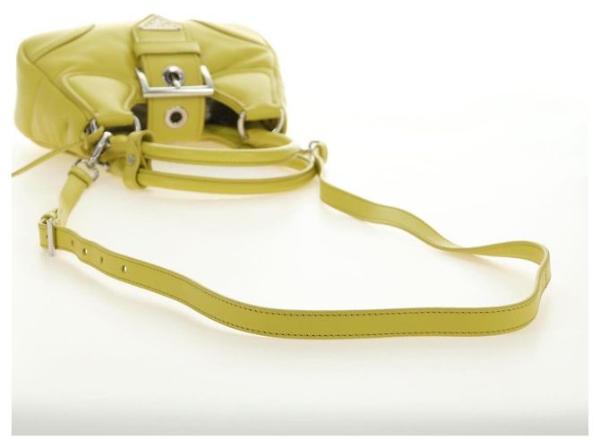 Borsa PRADA in pelle 2way Giallo Argento Auth 184870SAM - vista 9